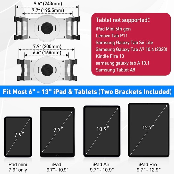 AboveTEK 360° Rotating Tablet Stand, Fits 6"-13" (Diagonal) Tablet Holder - NWT - Picture 4 of 10